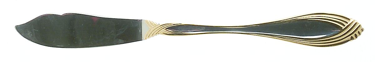 Golden Heiress (Gold Accent) Flat Handle Master Butter Knife by Oneida Silver-1