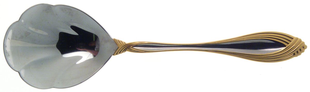 Golden Heiress (Gold Accent) Solid Shell Casserole Spoon by Oneida Silver-1