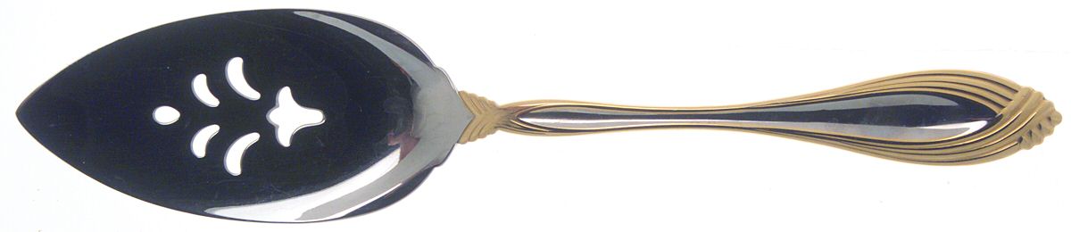 Golden Heiress (Gold Accent) Pierced All Stainless Pie Server by Oneida Silver-1