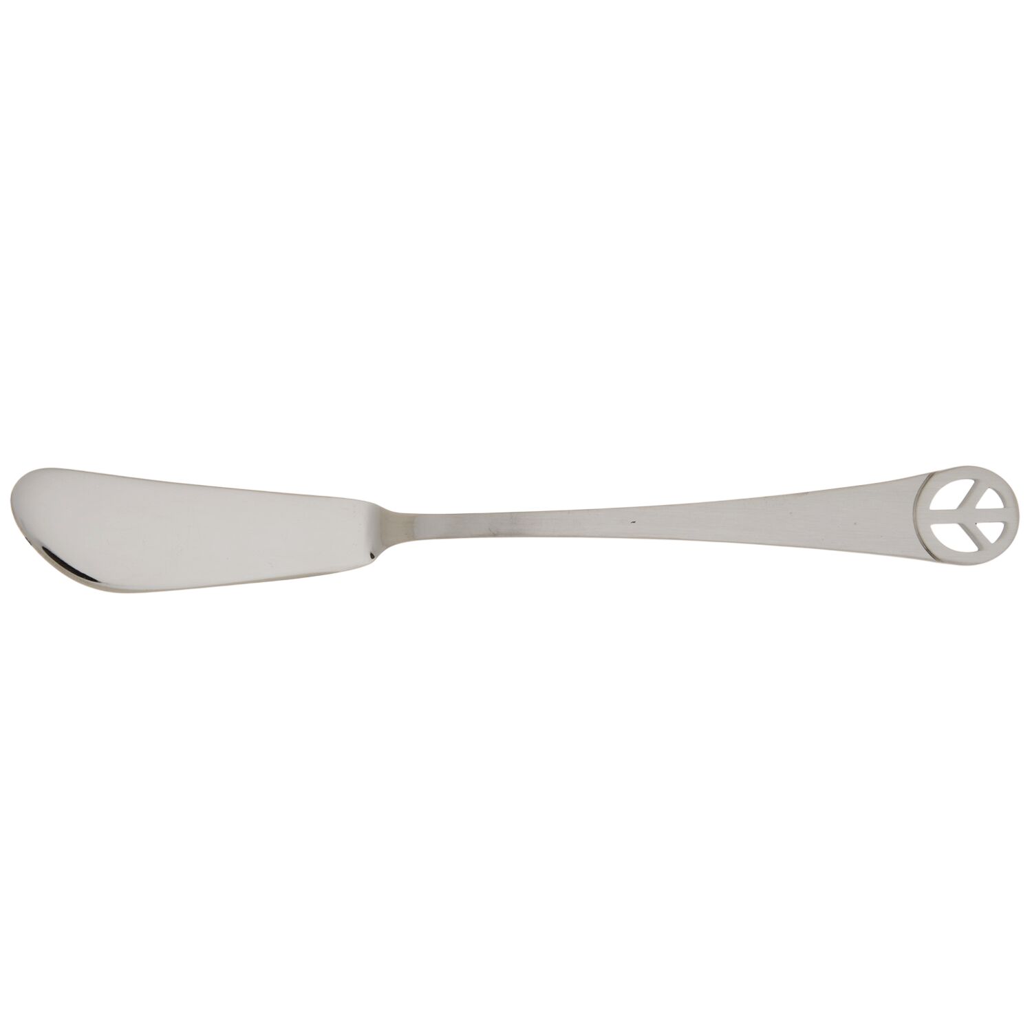 Peace Sign (Stainless) Flat Handle Butter Spreader by Oxford Hall-1