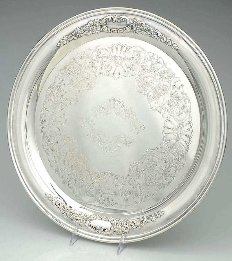 Castle Court (Silverplate, Hollowware) 17" Round Tray by Oneida Silver-1