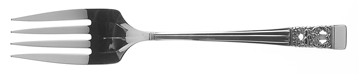 Coronation (Stainless) Medium Solid Cold Meat Serving Fork by Oneida Silver-1