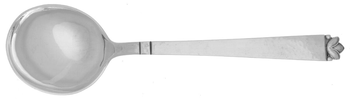 Oak Leaf (Sterling, 1965, Onc, Signature Mark) Round Bowl Soup Spoon (Bouillon) by Old Newbury-1