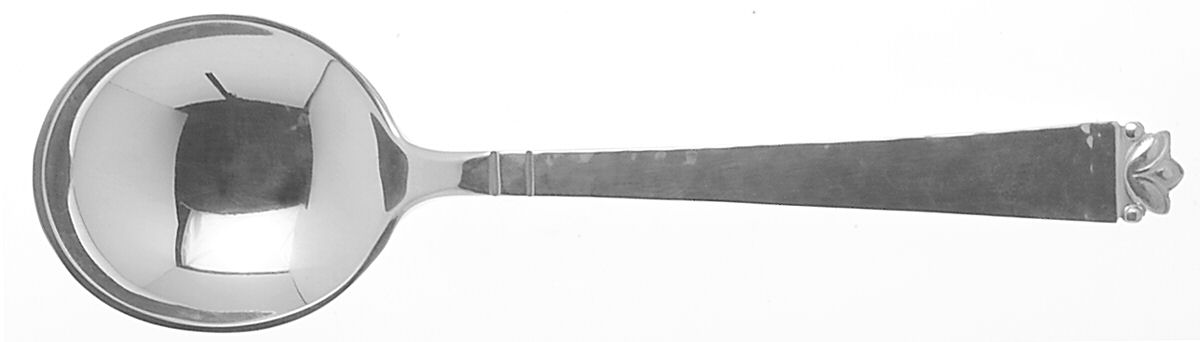 Oak Leaf (Sterling, 1965, Onc, Signature Mark) Round Bowl Soup Spoon (Cream Soup) by Old Newbury-1