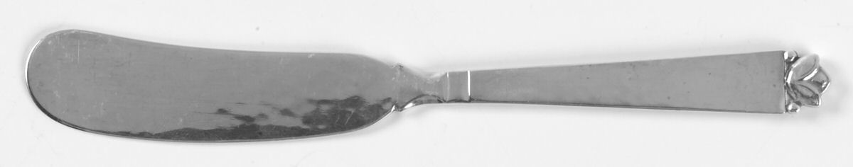 Oak Leaf (Sterling, 1965, Onc, Signature Mark) Flat Handle Butter Spreader by Old Newbury-1