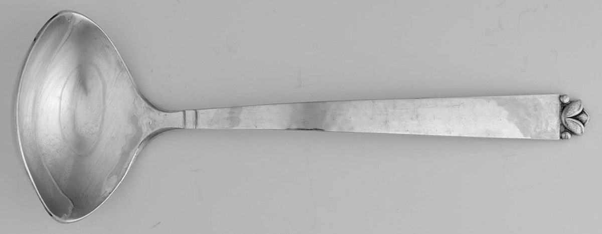 Oak Leaf (Sterling, 1965, Onc, Signature Mark) Solid Gravy Ladle by Old Newbury-1
