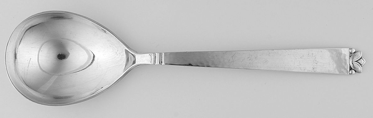 Oak Leaf (Sterling, 1965, Onc, Signature Mark) Oversize Solid Salad Serving Spoon by Old Newbury-1
