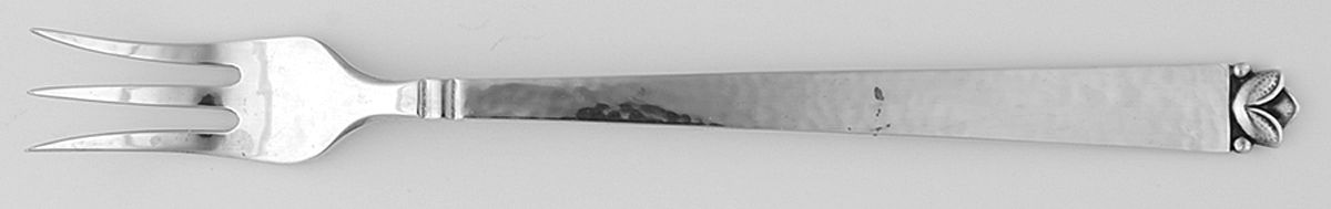 Oak Leaf (Sterling, 1965, Onc, Signature Mark) Short Handle Pickle/Olive Fork by Old Newbury-1