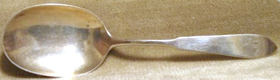 Pointed Antique (Sterling, 1956) Large Jelly Spoon by Old Newbury-1