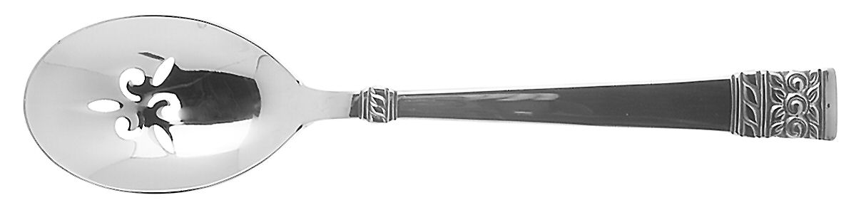 Brocade (Stainless) Pierced Tablespoon (Serving Spoon) by Oneida Silver-1