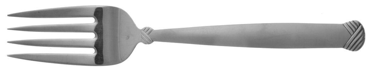 Satin Rattan (Stainless) Medium Solid Cold Meat Serving Fork by Oneida Silver-1