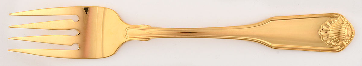 Classic Shell (Gold Electroplate) Individual Salad Fork by Oneida Silver-1