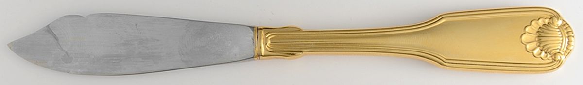 Classic Shell (Gold Electroplate) Hollow Handle Master Butter Knife by Oneida Silver-1