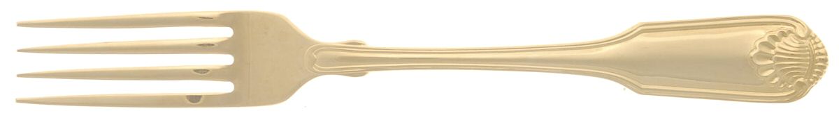 Classic Shell (Gold Electroplate) Fork by Oneida Silver-1