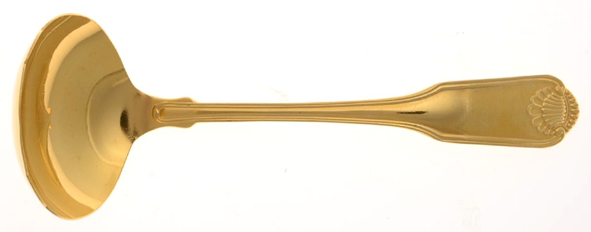 Classic Shell (Gold Electroplate) Solid Gravy Ladle by Oneida Silver-1