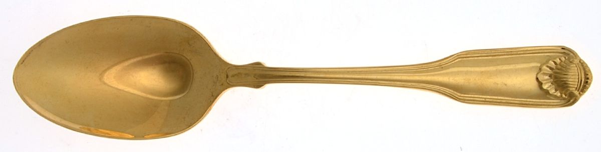 Classic Shell (Gold Electroplate) Place/Oval Soup Spoon by Oneida Silver-1