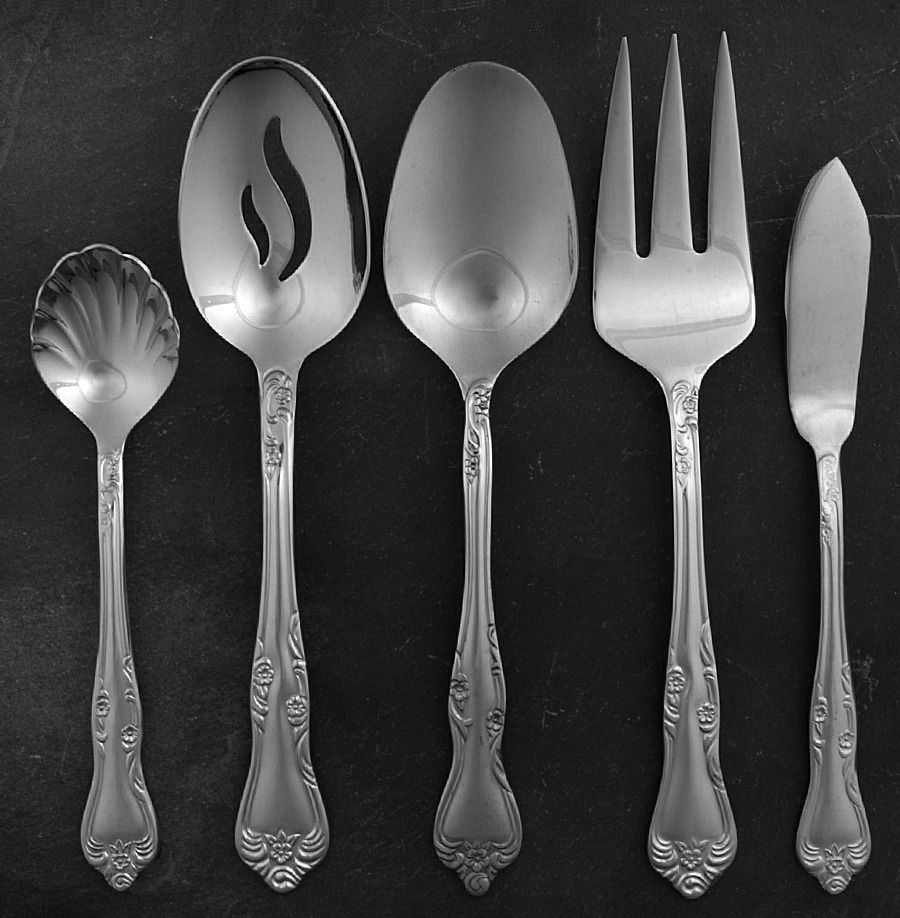 Azalea (Stainless) 5 Piece Hostess Set by Oneida Silver-1