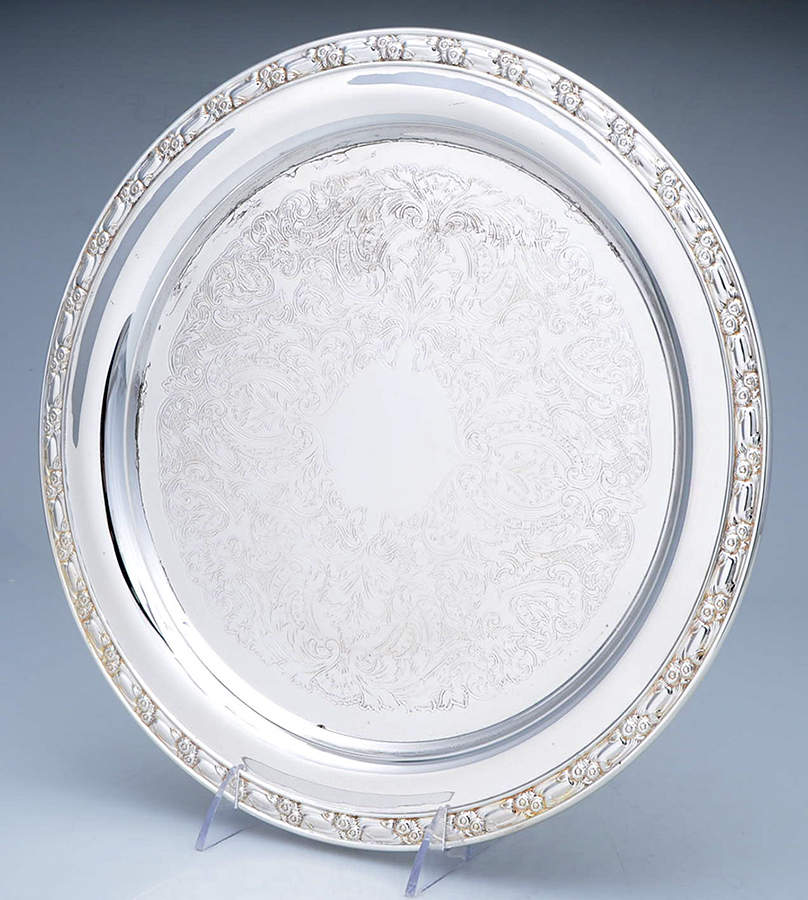 Park Lane (Silverplate, Hollowware) 12" Round Tray by Oneida Silver-1