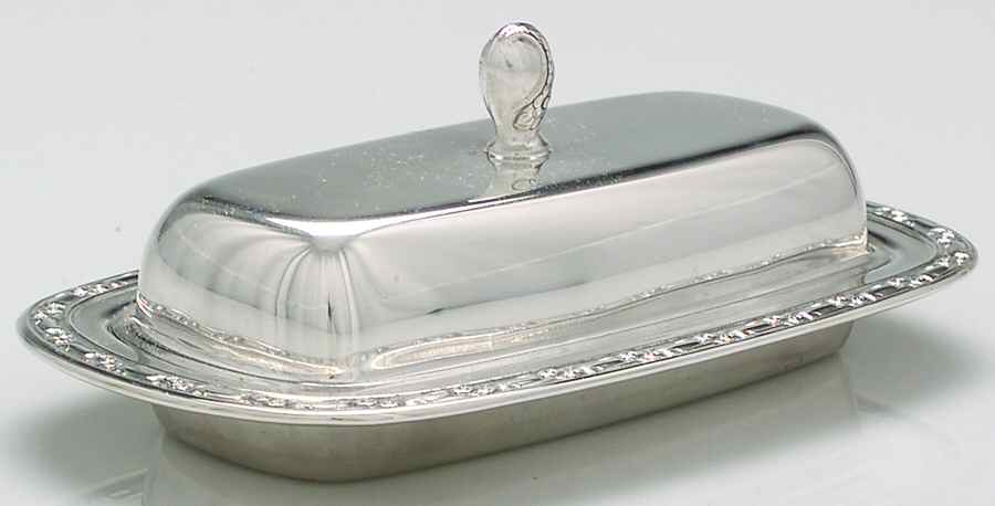 Park Lane (Silverplate, Hollowware) 1/4 Pound Covered Butter & Liner by Oneida Silver-1