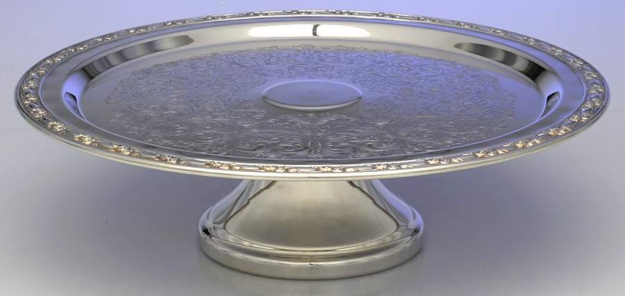 Park Lane (Silverplate, Hollowware) 12" Diameter Pedestal Cake Stand by Oneida Silver-1