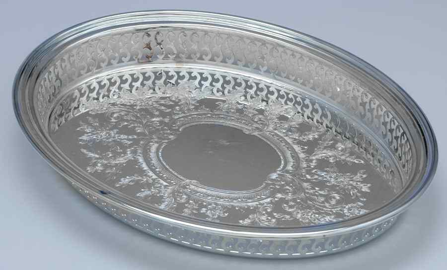 OHS206 (Silverplate, Hollowware) 10" Gallery Tray by Oneida Silver-1