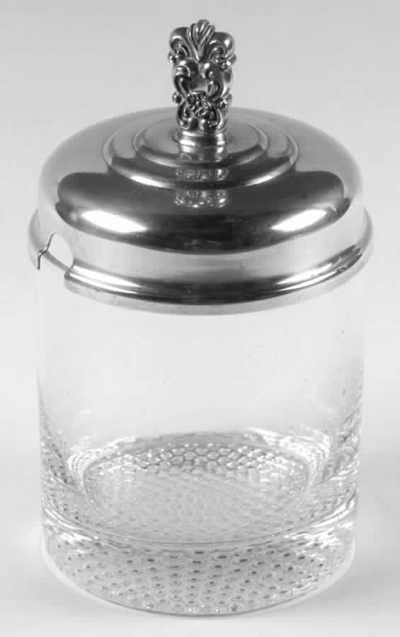 Scandinavia (Silverplate, Hollowware) Crystal Marmalade with Plated Lid by Oneida Silver-1