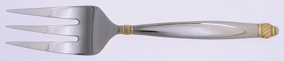 Daphne (Stainless) Medium Solid Cold Meat Serving Fork by Oneida Silver-1
