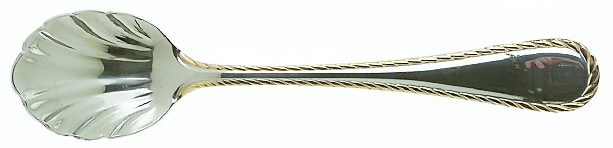 Golden Belmont (Stainless, Gold Accent) Sugar Shell Spoon by Oneida Silver-1