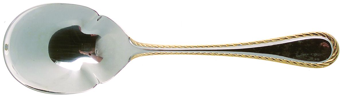 Golden Belmont (Stainless, Gold Accent) Solid Smooth Casserole Spoon by Oneida Silver-1
