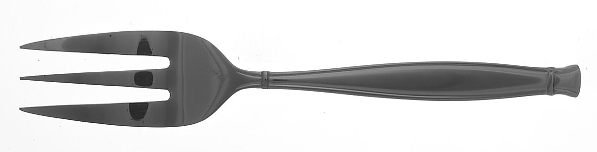 Ambiance (Stainless) Medium Solid Cold Meat Serving Fork by Oneida Silver-1
