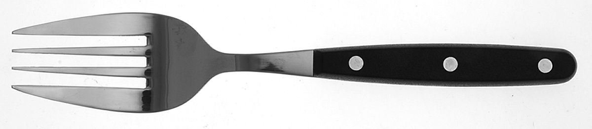 Color Trends-Black (Stainless, Plastic) Medium Solid Cold Meat Serving Fork by Oneida Silver-1