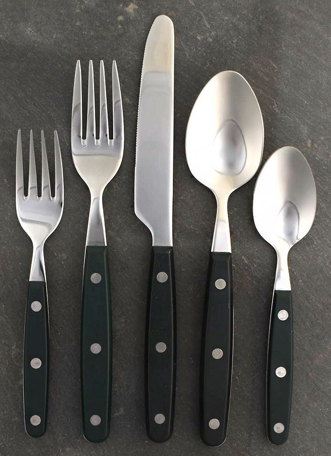 Color Trends-Hunter Green (Stainless, Plastic) 5 Piece Place Setting by Oneida Silver-1