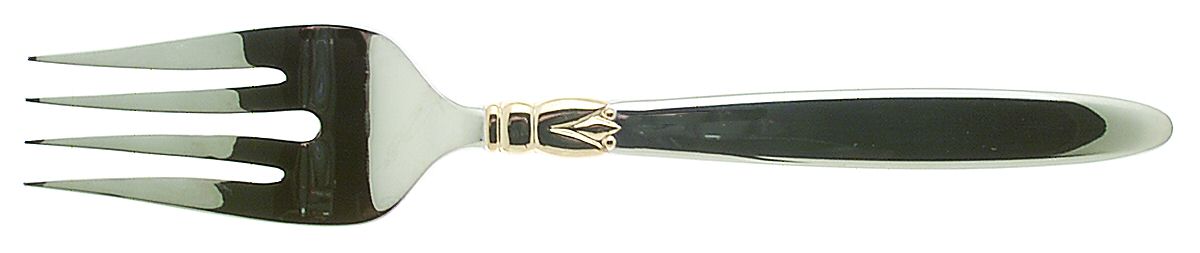 Golden Seville (Stainless, Gold Accent) Large Solid Cold Meat Serving Fork by Wedgwood Silver-1