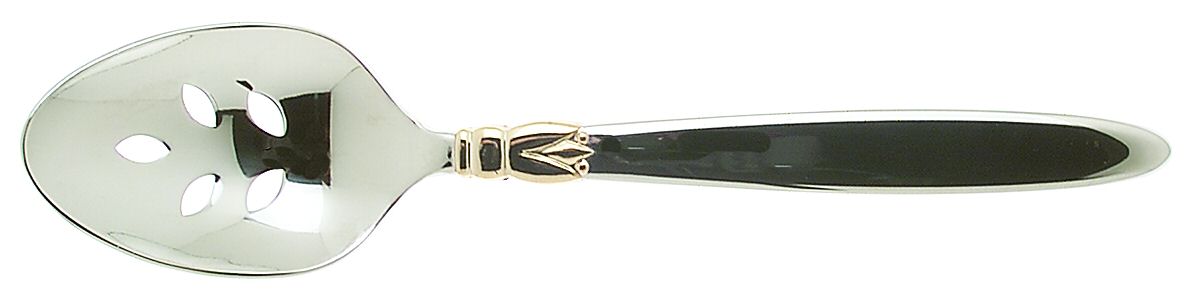 Golden Seville (Stainless, Gold Accent) Pierced Tablespoon (Serving Spoon) by Wedgwood Silver-1