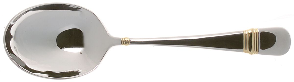 Golden Astragal (Stainless, Gold Accent) Solid Smooth Casserole Spoon by Oneida Silver-1