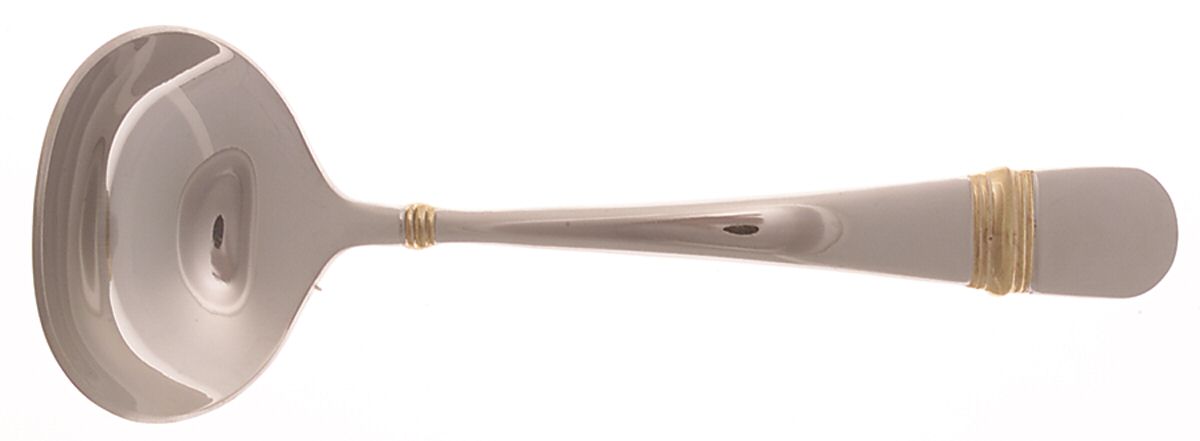Golden Astragal (Stainless, Gold Accent) Solid Gravy Ladle by Oneida Silver-1
