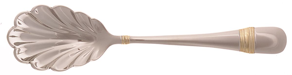 Golden Astragal (Stainless, Gold Accent) Sugar Shell Spoon by Oneida Silver-1