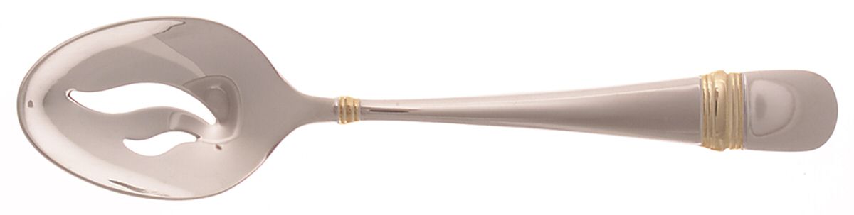Golden Astragal (Stainless, Gold Accent) Pierced Tablespoon (Serving Spoon) by Oneida Silver-1