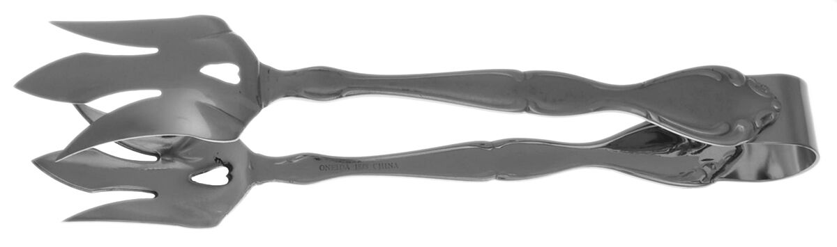 Satin Cantata (Stainless) Solid Lettuce Tongs by Oneida Silver-1