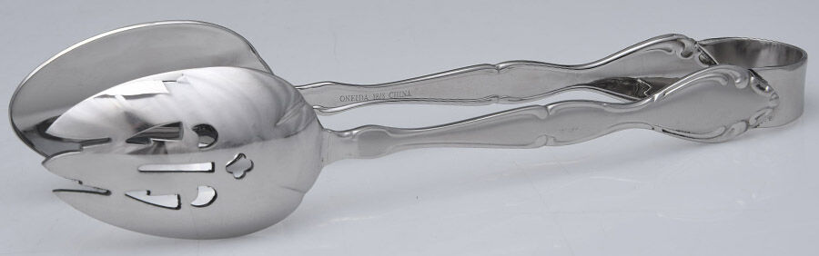 Satin Cantata (Stainless) Salad Tongs Solid HC by Oneida Silver-1
