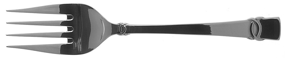 Sonnet (Stainless) Medium Solid Cold Meat Serving Fork by Oneida Silver-1