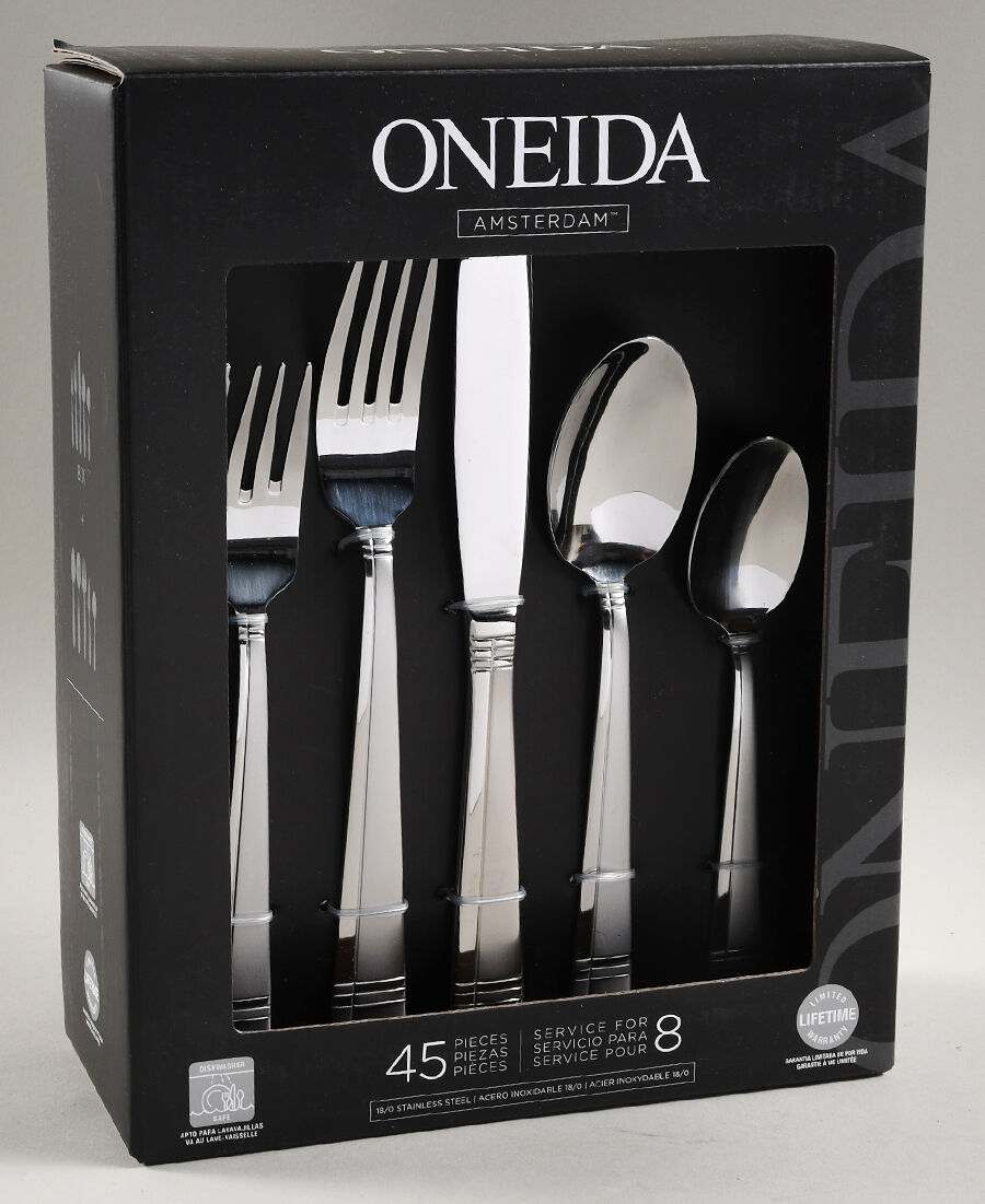 Amsterdam (Stainless) 45 Piece Set by Oneida Silver-1