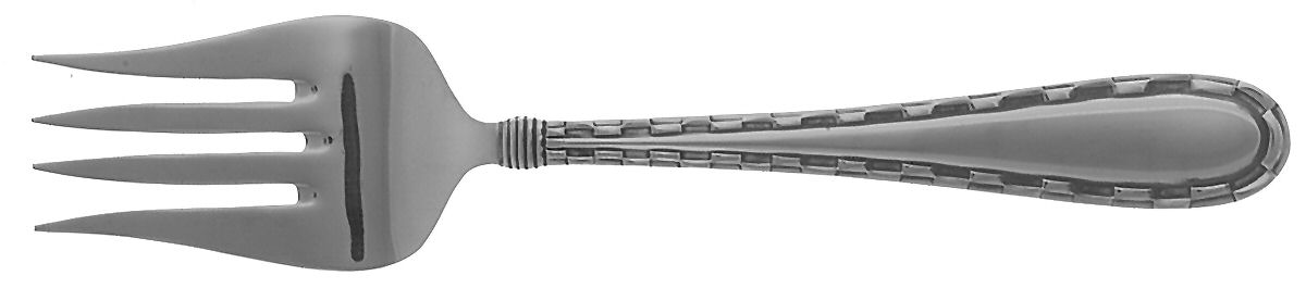 Madrid (Stainless, Intro 2003) Medium Solid Cold Meat Serving Fork by Oneida Silver-1