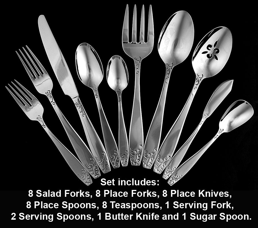 Whitney (Stainless) 45 Piece Set by Oneida Silver-1