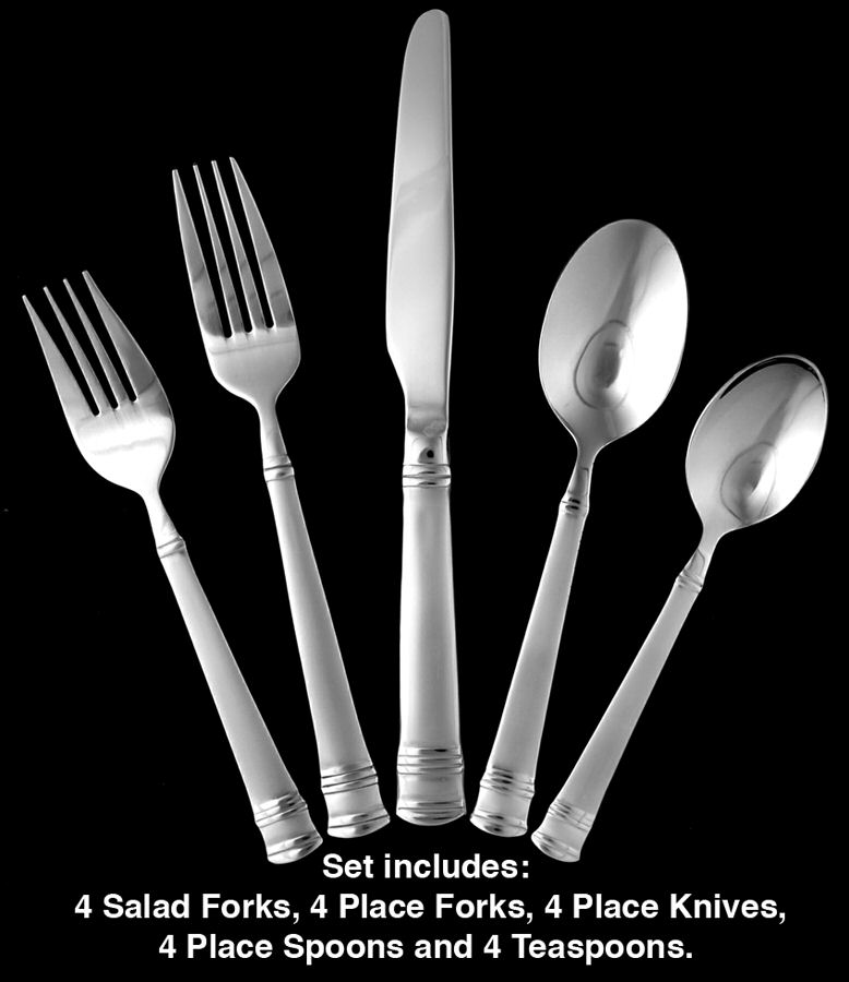 Tiramisu (Stainless) 20 Piece Set by Oneida Silver-1