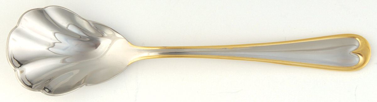 Golden Wagner (Stainless, Gold Accents) Sugar Shell Spoon by Oneida Silver-1