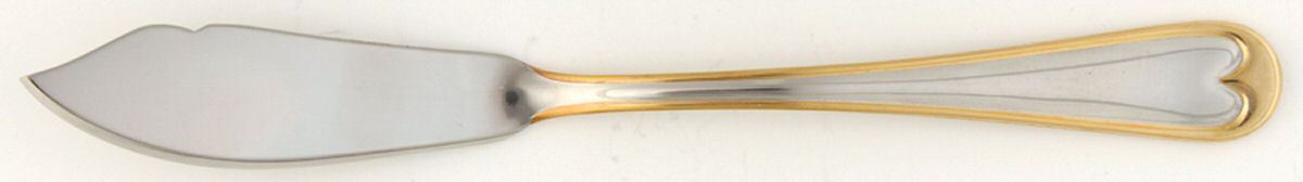 Golden Wagner (Stainless, Gold Accents) Flat Handle Master Butter Knife by Oneida Silver-1