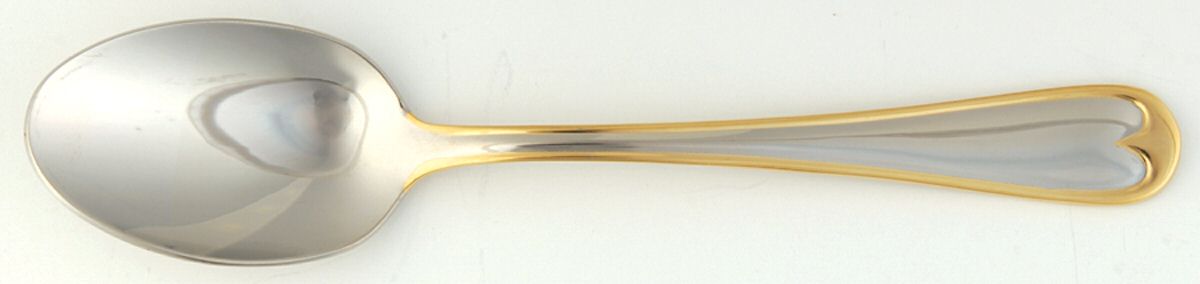 Golden Wagner (Stainless, Gold Accents) Place/Oval Soup Spoon by Oneida Silver-1