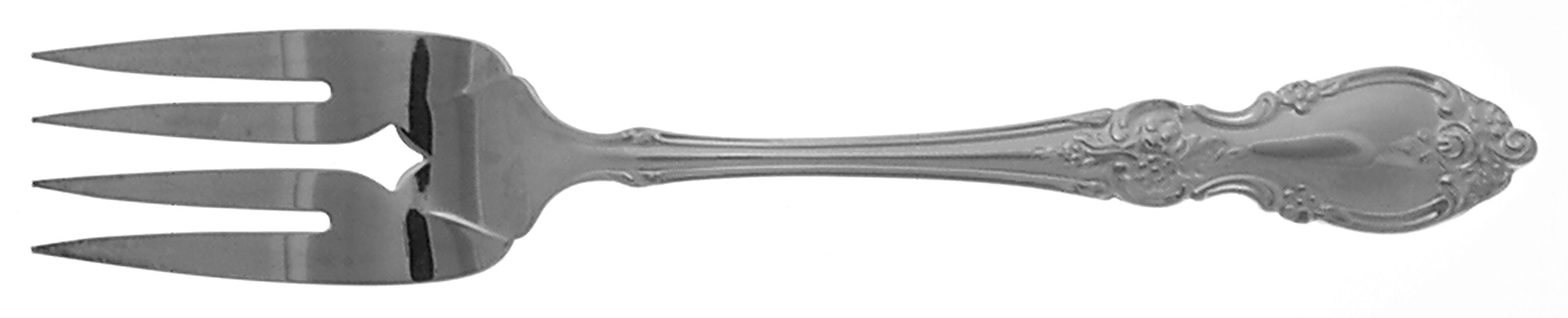 Silver Magnolia (Silverplate) Medium Solid Cold Meat Serving Fork by Oneida Silver-1