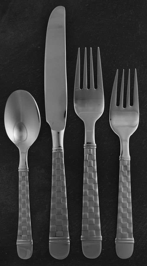 Checkers (Stainless) 4 Piece Place Setting by Oneida Silver-1